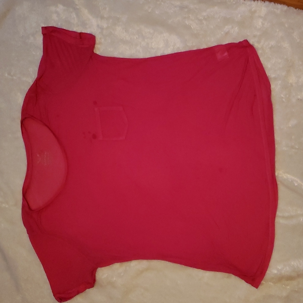 3x Faded Glory Semi Sheer Pink Shirt